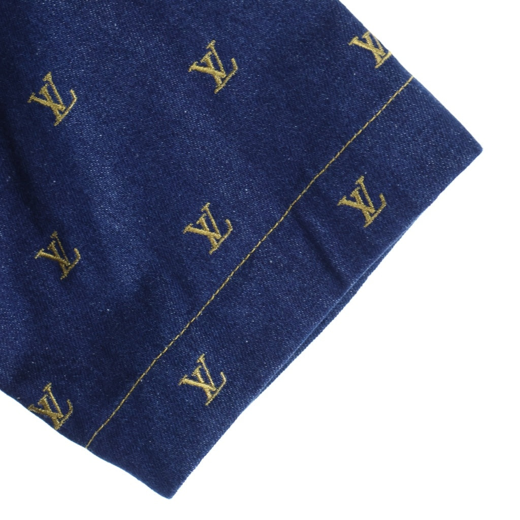LOUIS VUITTON(ルイヴィトン) 24SS エンブロイダードシグネチャーショートスリーブデニム半袖シャツ インディゴ RM241 JX1 HQS90W 1AFJDS