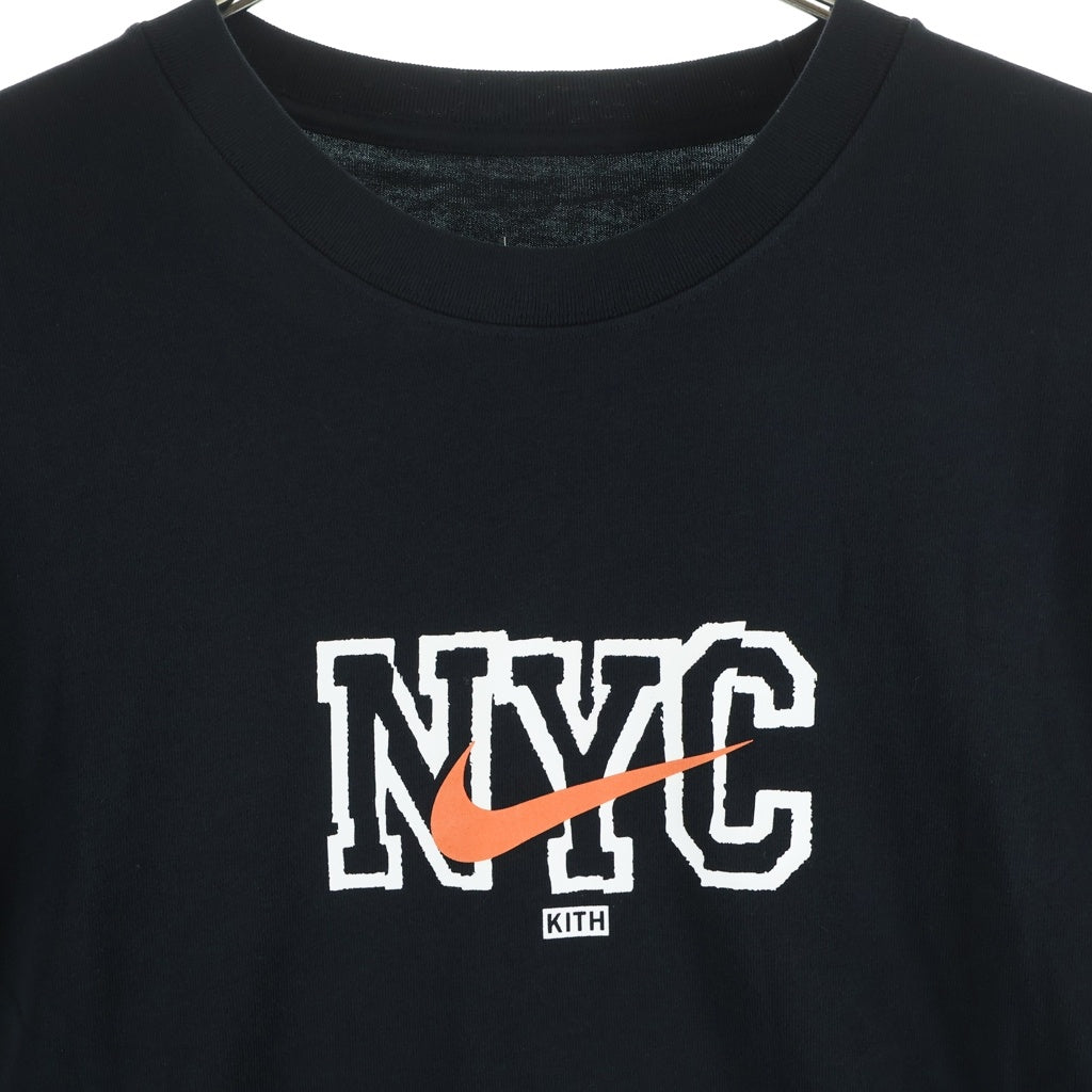 KITH(キス) ×NIKE New York Knicks ナイキ ニューヨークニックス プリント長袖Tシャツ カットソー ブラック DA1634-010
