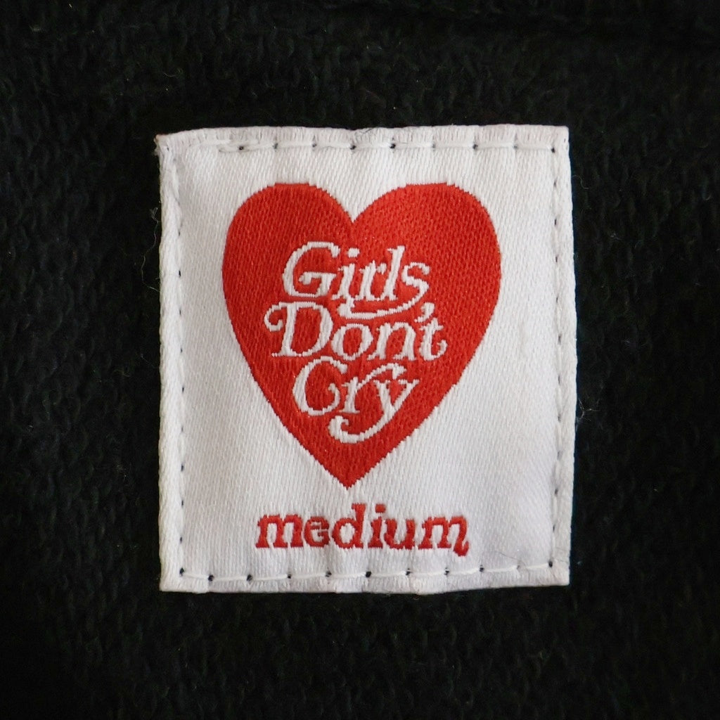 Girls Don't Cry(ガールズドントクライ) LOGO HOODIE 両面ロゴデザイン フーデッド スウェット パーカー ブラック
