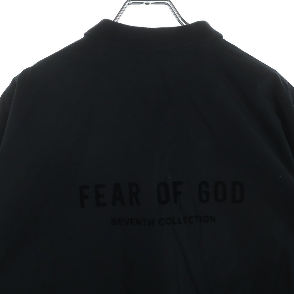 FEAR OF GOD(フィアオブゴッド) 胸プレートデザイン レギュラーカラー 半袖シャツ ブラック