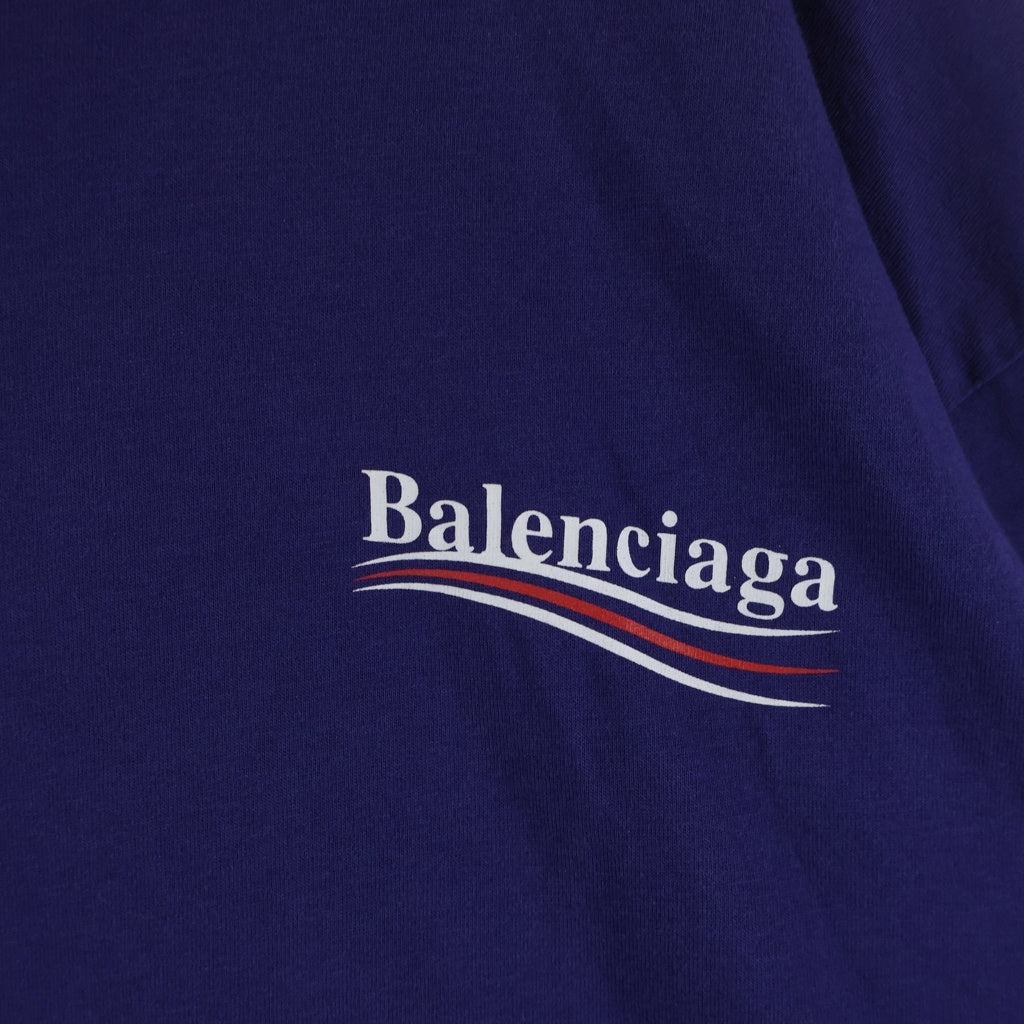 BALENCIAGA(バレンシアガ) 17AW CAMPAIGN LOGO T-SHIRT キャンペーンロゴデザイン クルーネック カットソー 半袖Tシャツ ネイビー 508203 TWK28