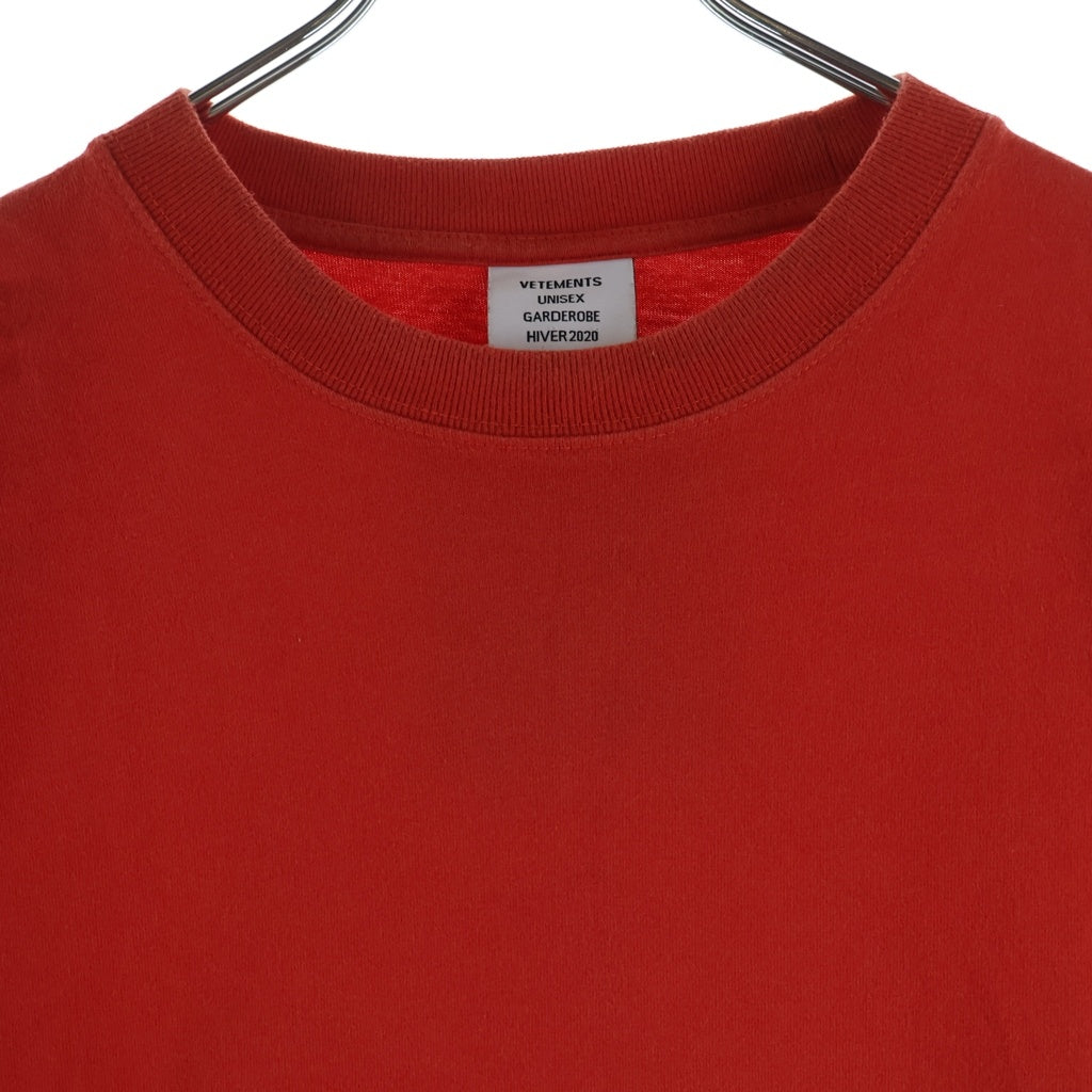 VETEMENTS(ヴェトモン) 19AW ATELIER PATCH T-SHIRT アトリエパッチ クルーネック カットソー 半袖Tシャツ レッド UAH20TR636