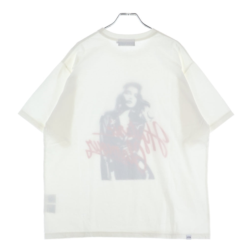 HYSTERIC GLAMOUR(ヒステリックグラマー) 25SS LEATHER WOMAN フロントプリント 半袖Tシャツ カットソー ホワイト 02251CT53