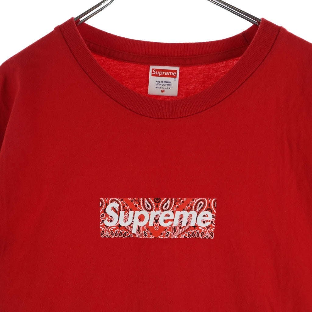 SUPREME(シュプリーム) 19AW Bandana Box Logo Tee バンダナ ボックスロゴ プリント クルーネック 半袖Tシャツ カットソー レッド