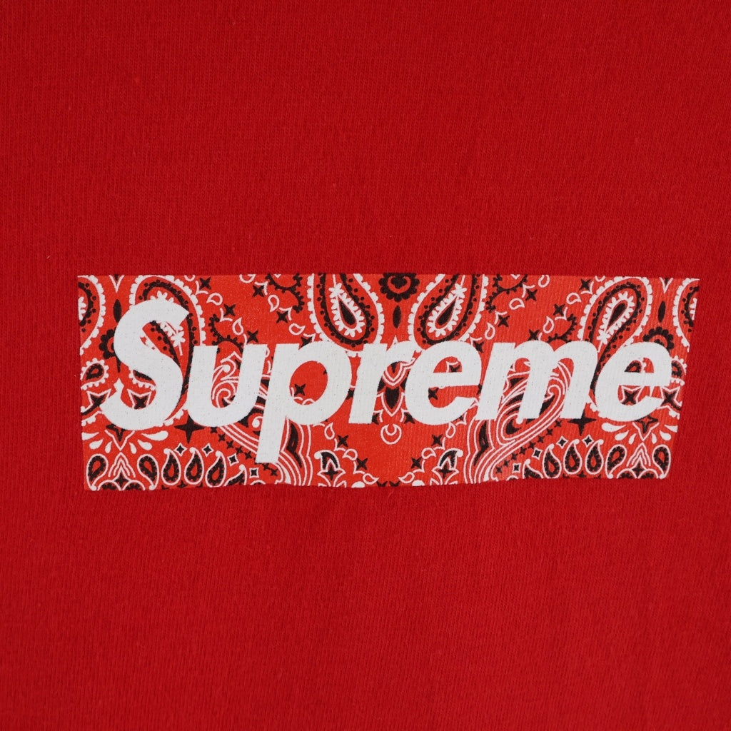 SUPREME(シュプリーム) 19AW Bandana Box Logo Tee バンダナ ボックスロゴ プリント クルーネック 半袖Tシャツ カットソー レッド