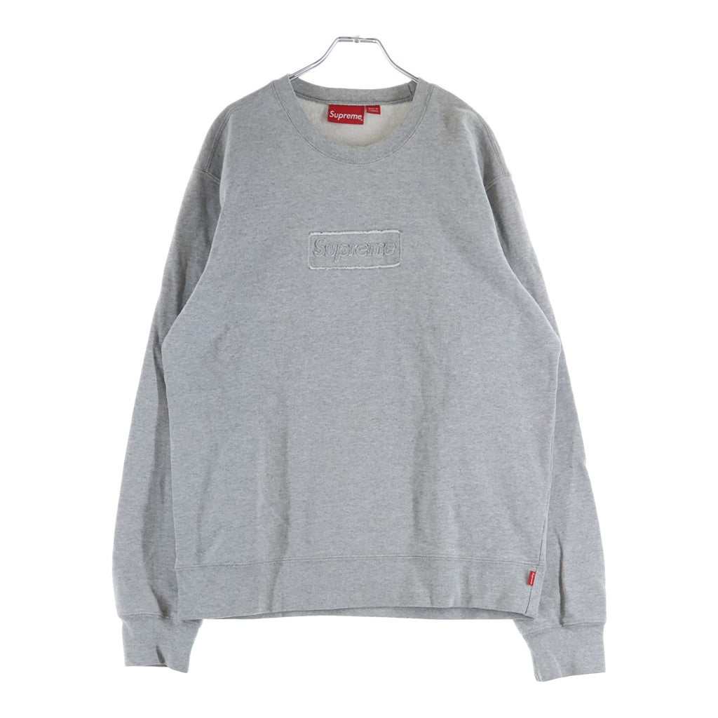 SUPREME(シュプリーム) 20SS Cutout Logo Crewneck カットアウトボックスロゴ クルーネック スウェット トレーナー グレー