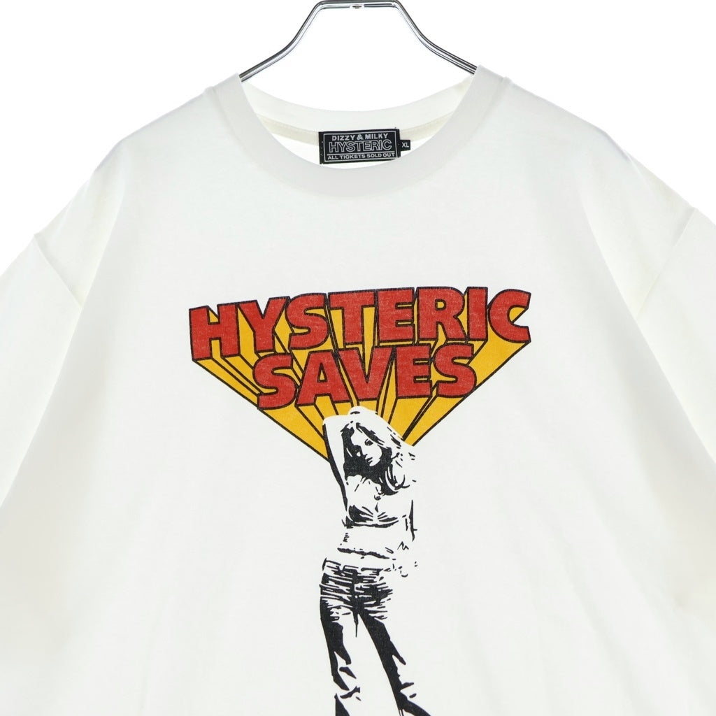 HYSTERIC GLAMOUR(ヒステリックグラマー) HYSTERIC SAVES フロントプリント 半袖Tシャツ カットソー ホワイト 02251CT24
