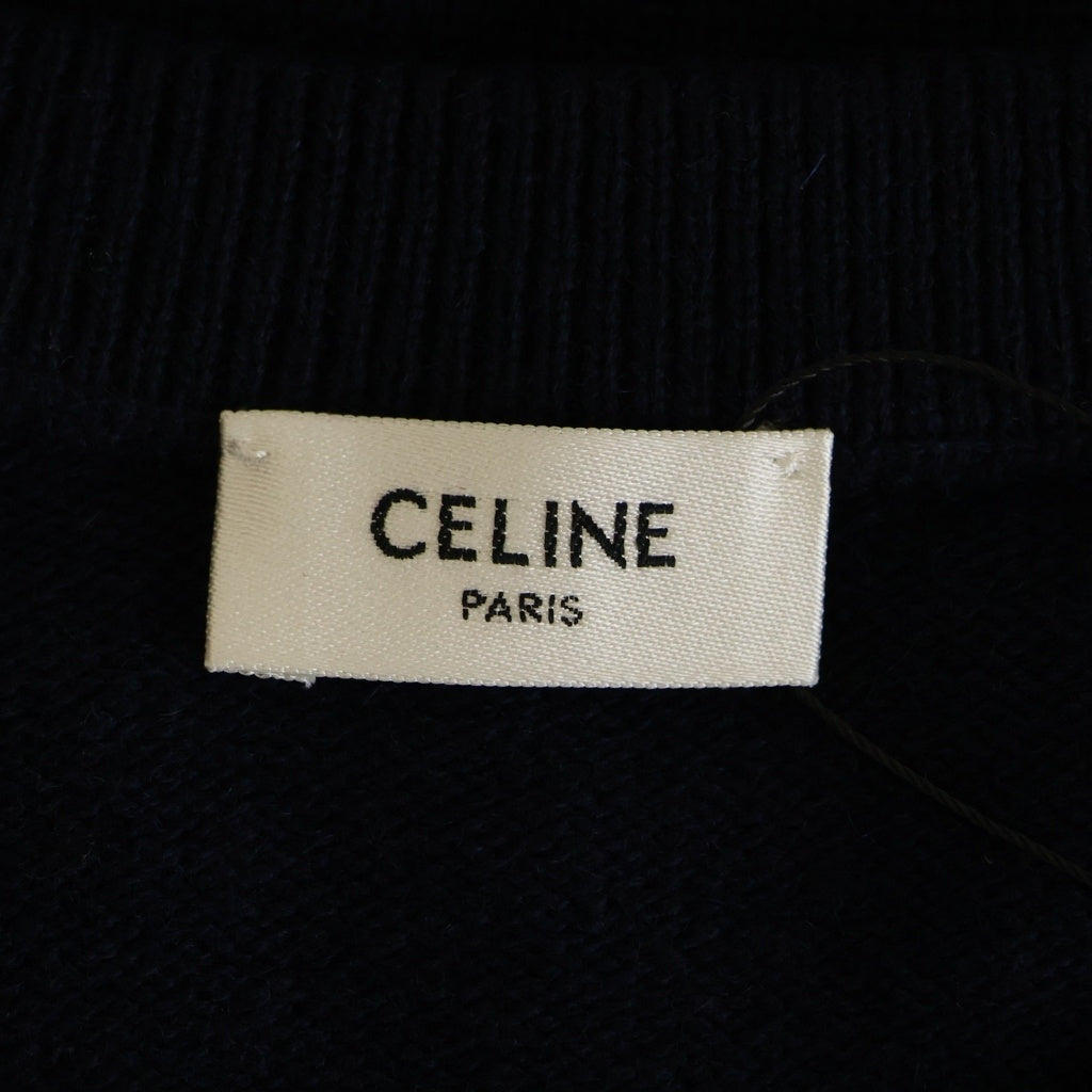 CELINE(セリーヌ) トリンオフ ロゴ クルーネック ニット セーター ネイビー 2AD7C264W.07MR