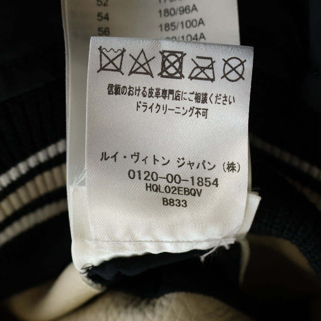 LOUIS VUITTON(ルイヴィトン) 24SS シグネチャーロゴ レザー切り替え スタジアムジャンパー ブラック/ホワイト RM241M BQV HQL02E