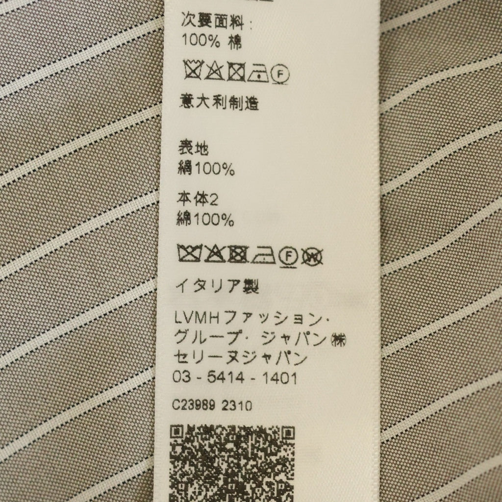 CELINE(セリーヌ) 23AW カーナビールーズ シルクストライプ 長袖シャツ グレー 2C72A948S