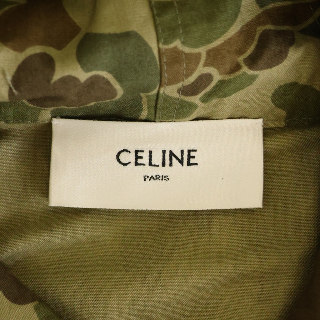 CELINE(セリーヌ) 22SS カモフラージュ柄 マルチポケット フーデッド ベスト カーキ 2W5650600