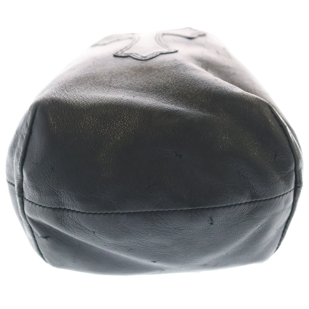 CHROME HEARTS(クロムハーツ) DRW STRNG SACK CRS PATCH クロスパッチドローストリングサックレザー巾着ハンドバッグ