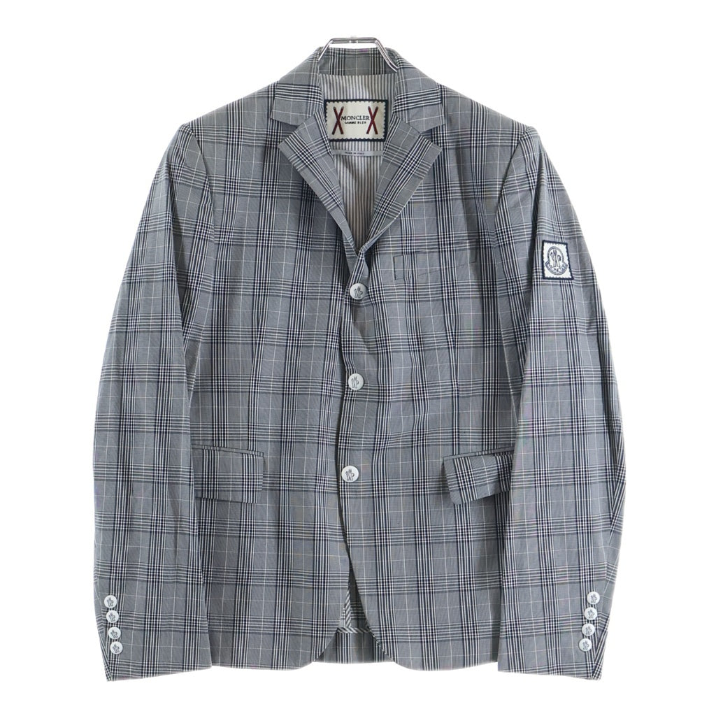 MONCLER(モンクレール) GUACCA RIND1100626 テーラードジャケット チェック柄 スナップボタン グレー