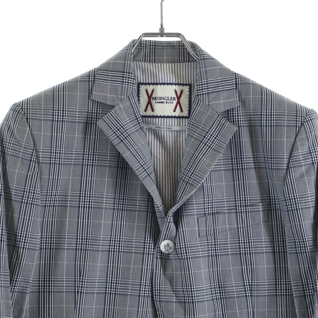 MONCLER(モンクレール) GUACCA RIND1100626 テーラードジャケット チェック柄 スナップボタン グレー