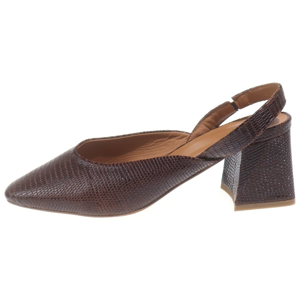 NO BRAND(ノーブランド) by FAR Lisa Brown Embossed Lether pumps バイファー リサブラウン エンボスレザーパンプス ブラウン レディース