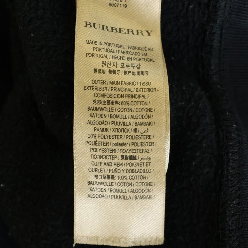 BURBERRY(バーバリー) 19SS フロントロゴ刺繍 プルオーバーパーカー フーディー ブラック 8007119