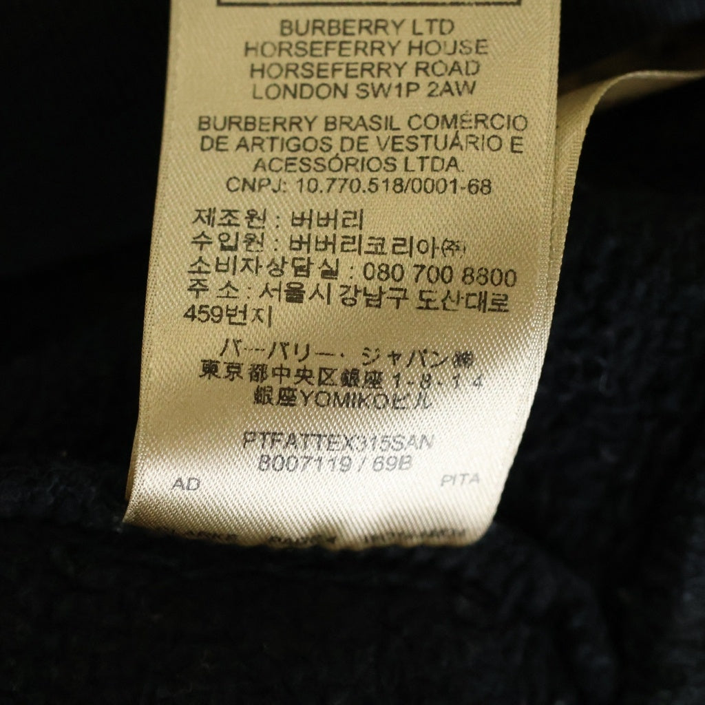 BURBERRY(バーバリー) 19SS フロントロゴ刺繍 プルオーバーパーカー フーディー ブラック 8007119
