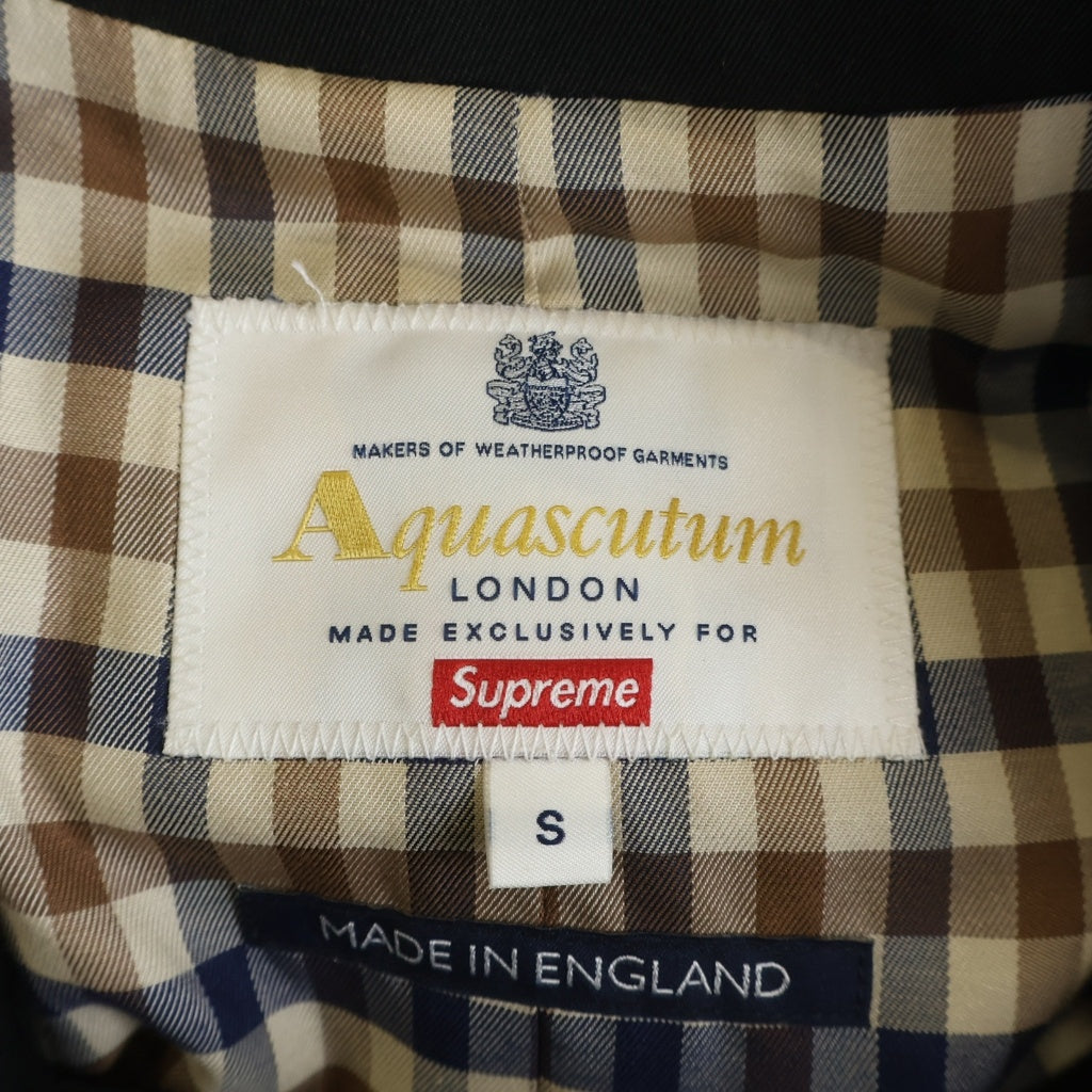 SUPREME(シュプリーム) 16AW ×Aquascutum Stainless Steel Collar Coat アクアスキュータム ステンカラーコート ブラック