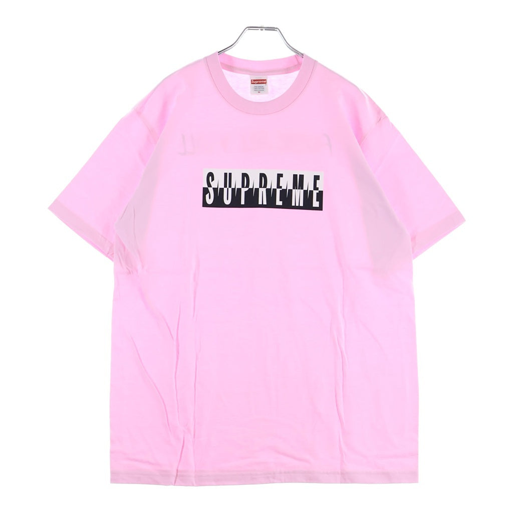 SUPREME(シュプリーム) 25AW Split Tee クルーネック スプリット ロゴプリント半袖Tシャツ カットソー ピンク