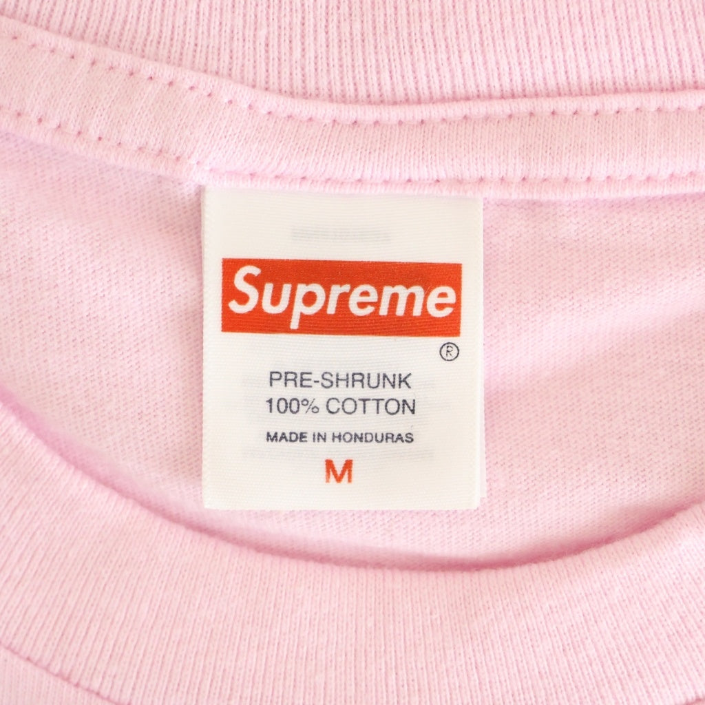SUPREME(シュプリーム) 25AW Split Tee クルーネック スプリット ロゴプリント半袖Tシャツ カットソー ピンク