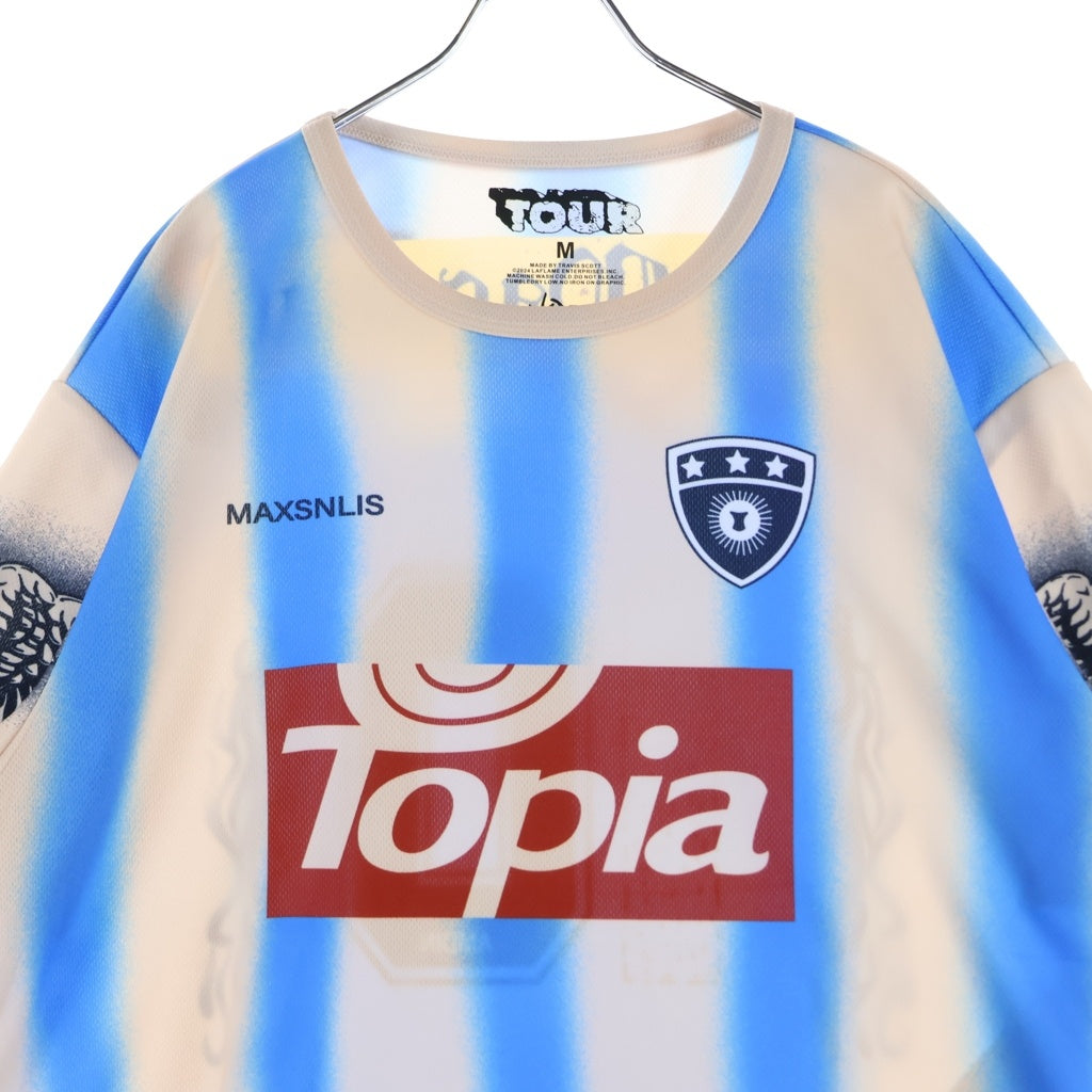 TRAVIS SCOTT(トラヴィススコット) Cactus Jack ARGENTINA SOCCER JERSEY カクタスジャック アルゼンチンサッカーユニフォーム 半袖Tシャツ カットソー ブルー/ベージュ