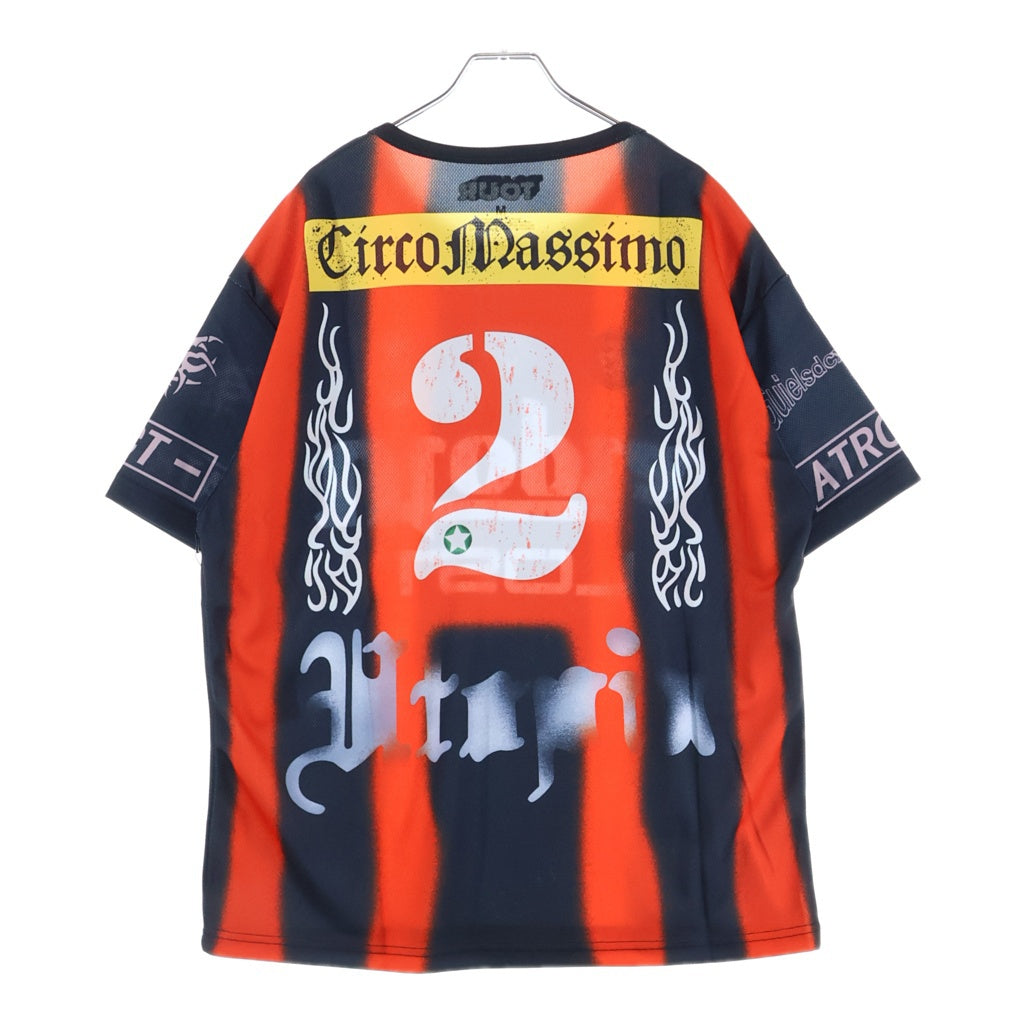 TRAVIS SCOTT(トラヴィススコット) Cactus Jack ITALY SOCCER JERSEY カクタスジャック イタリアサッカーユニフォーム 半袖Tシャツ カットソー ブラック/レッド
