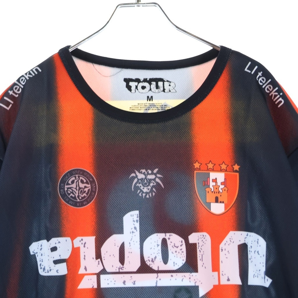 TRAVIS SCOTT(トラヴィススコット) Cactus Jack ITALY SOCCER JERSEY カクタスジャック イタリアサッカーユニフォーム 半袖Tシャツ カットソー ブラック/レッド