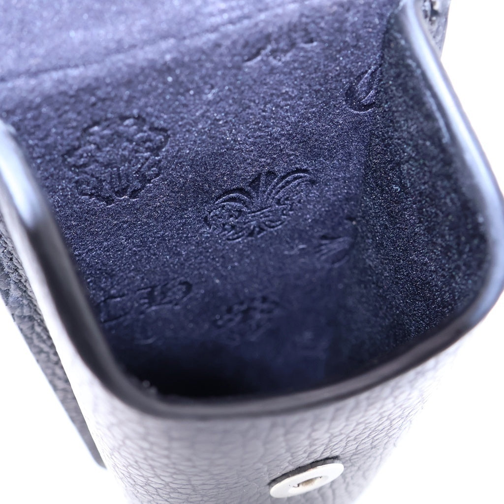 CHROME HEARTS(クロムハーツ) CASE スクロールラベル レザーメガネケース ブラック