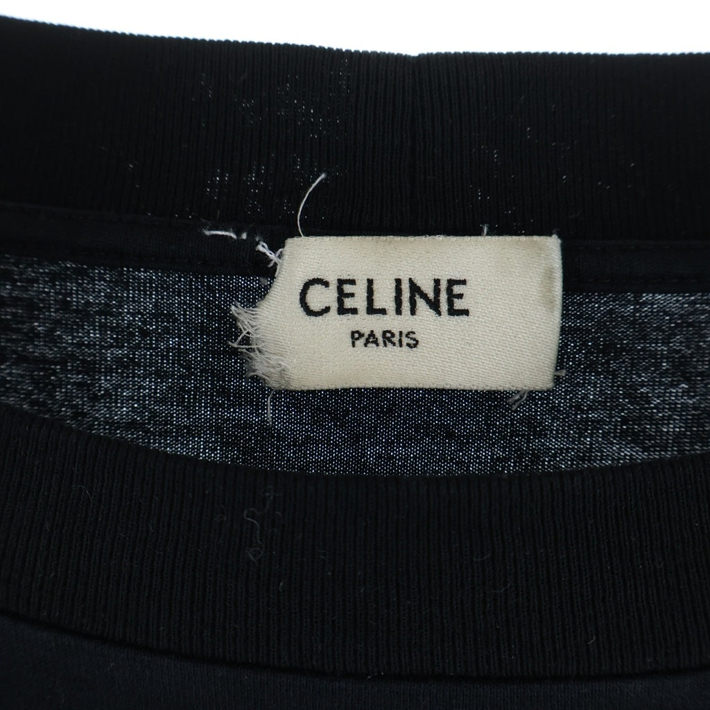 CELINE(セリーヌ) ラインストーンロゴ 半袖Tシャツ カットソー ブラック 2X54F671Q