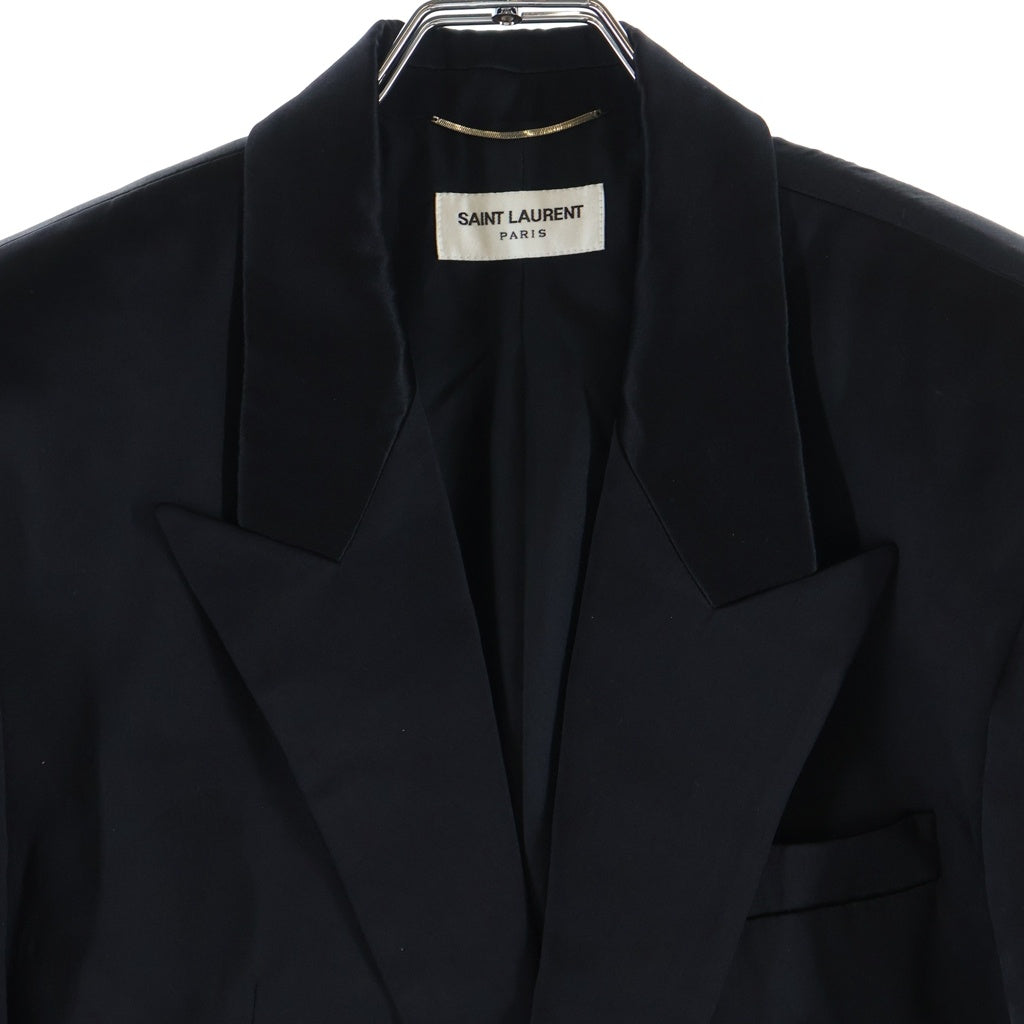 SAINT LAURENT PARIS(サンローランパリ) ピークドラペル 2Bスペンサージャケット テーラードジャケット ブラック 684931 Y2E71