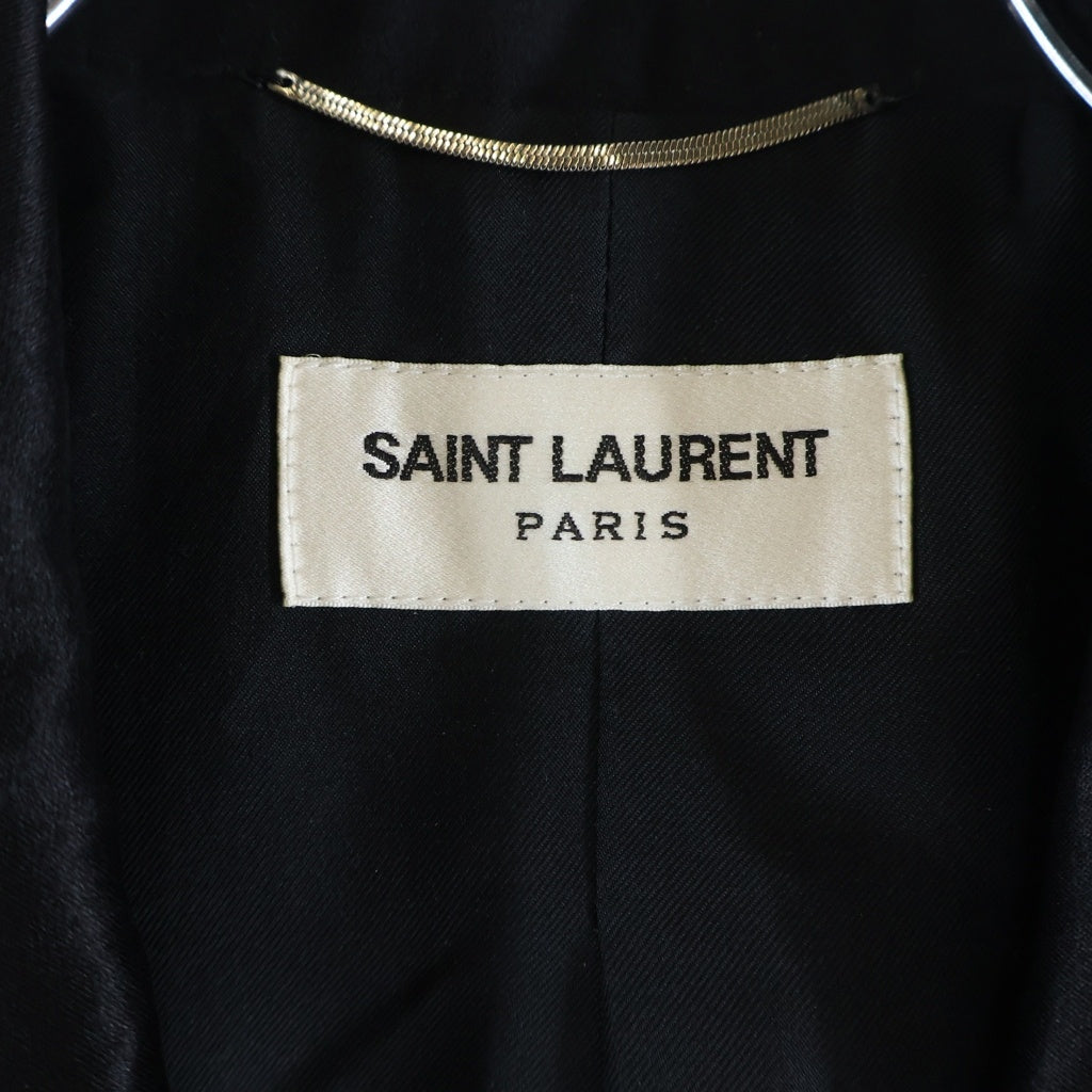 SAINT LAURENT PARIS(サンローランパリ) ピークドラペル 2Bスペンサージャケット テーラードジャケット ブラック 684931 Y2E71