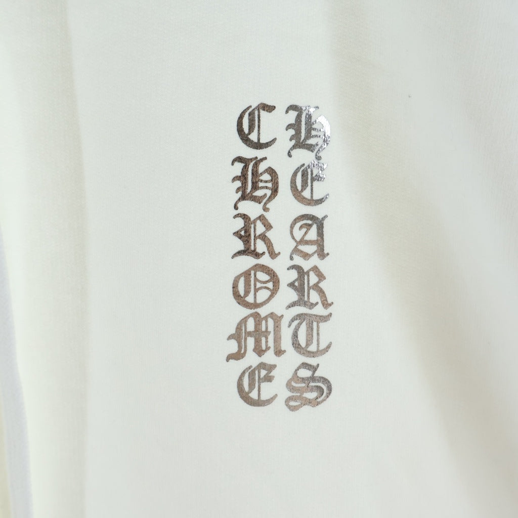 CHROME HEARTS(クロムハーツ) WHITE FOIL HOODIE アームロゴプリント プルオーバー スウェット パーカー ホワイト