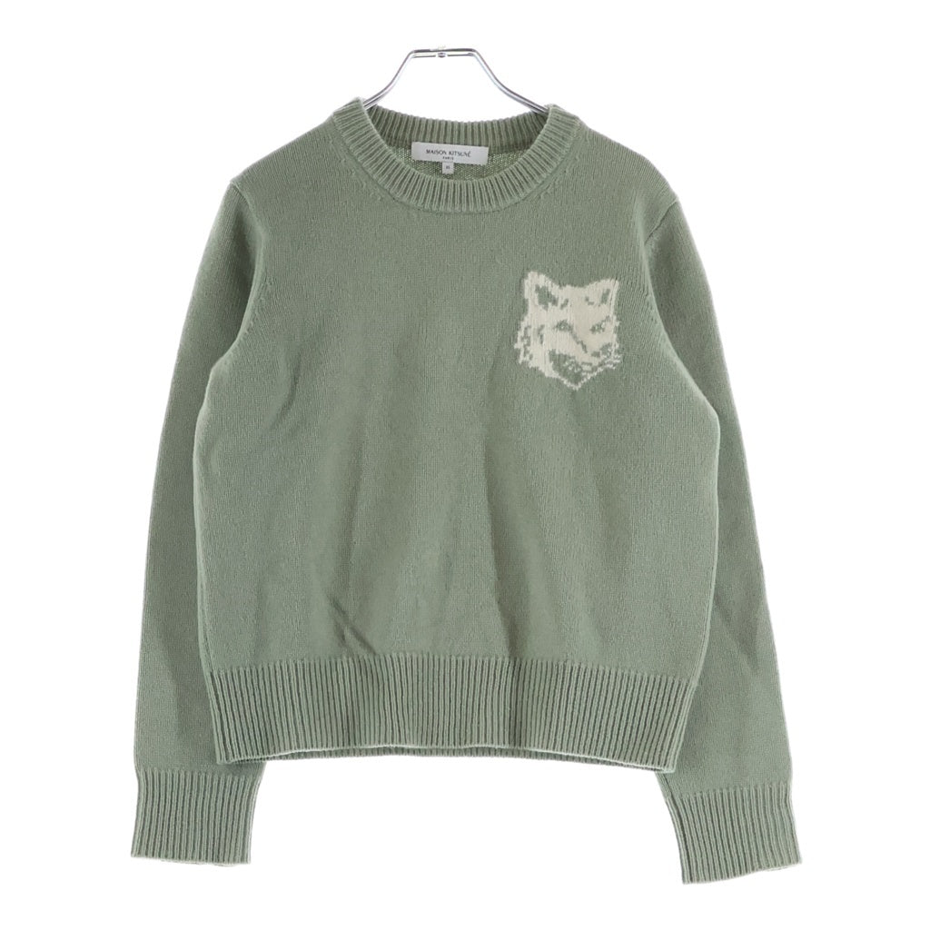 MAISON KITSUNE(メゾンキツネ) MAISON KITSUNE メゾンキツネ フォックスヘッド ニット セーター レディース グリーン NW00808KM0329