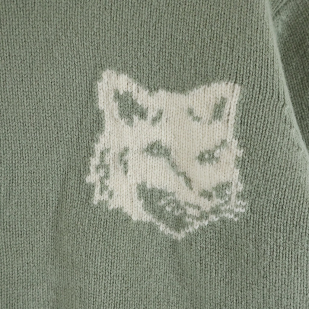 MAISON KITSUNE(メゾンキツネ) MAISON KITSUNE メゾンキツネ フォックスヘッド ニット セーター レディース グリーン NW00808KM0329