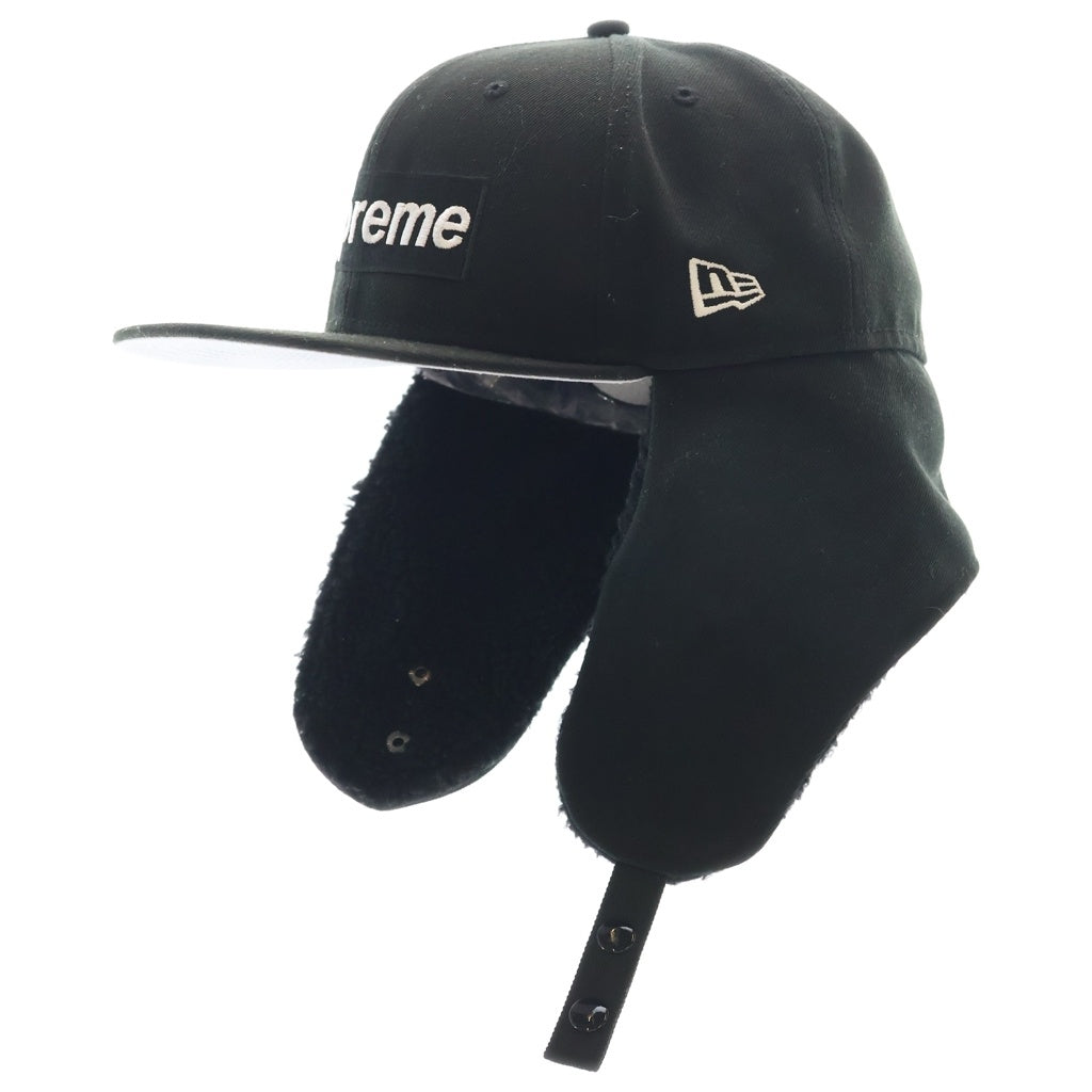 SUPREME(シュプリーム) 21AW ×NEW ERA Box Logo Flight Cap ニューエラ ボックスロゴ フライトキャップ ブラック G2711182021