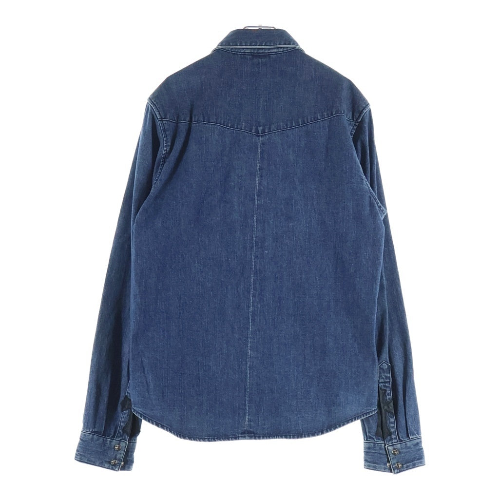 CHROME HEARTS(クロムハーツ) DENIM WESTERN デニムウエスタン 袖クロスパッチ クロスボタン デニム長袖シャツ インディゴ