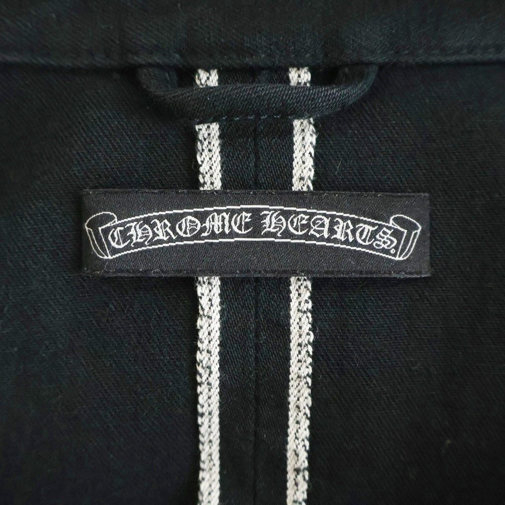 CHROME HEARTS(クロムハーツ) DENIM WESTERN デニムウエスタン 袖クロスパッチ クロスボタン デニム長袖シャツ ブラック