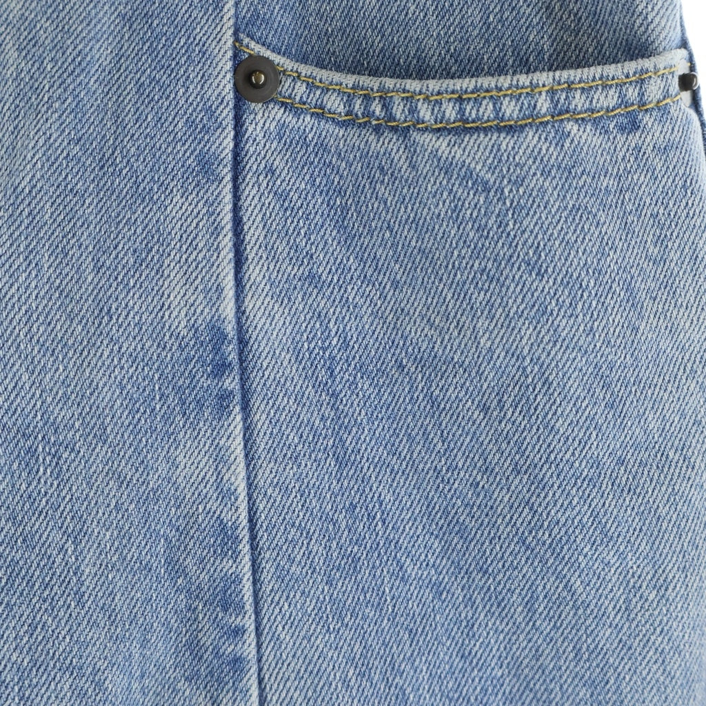 Maison Martin Margiela(メゾンマルタンマルジェラ) コットンカットアウトウエスト ワイドレッグ デニムパンツ ブルー S51LA0128 レディース