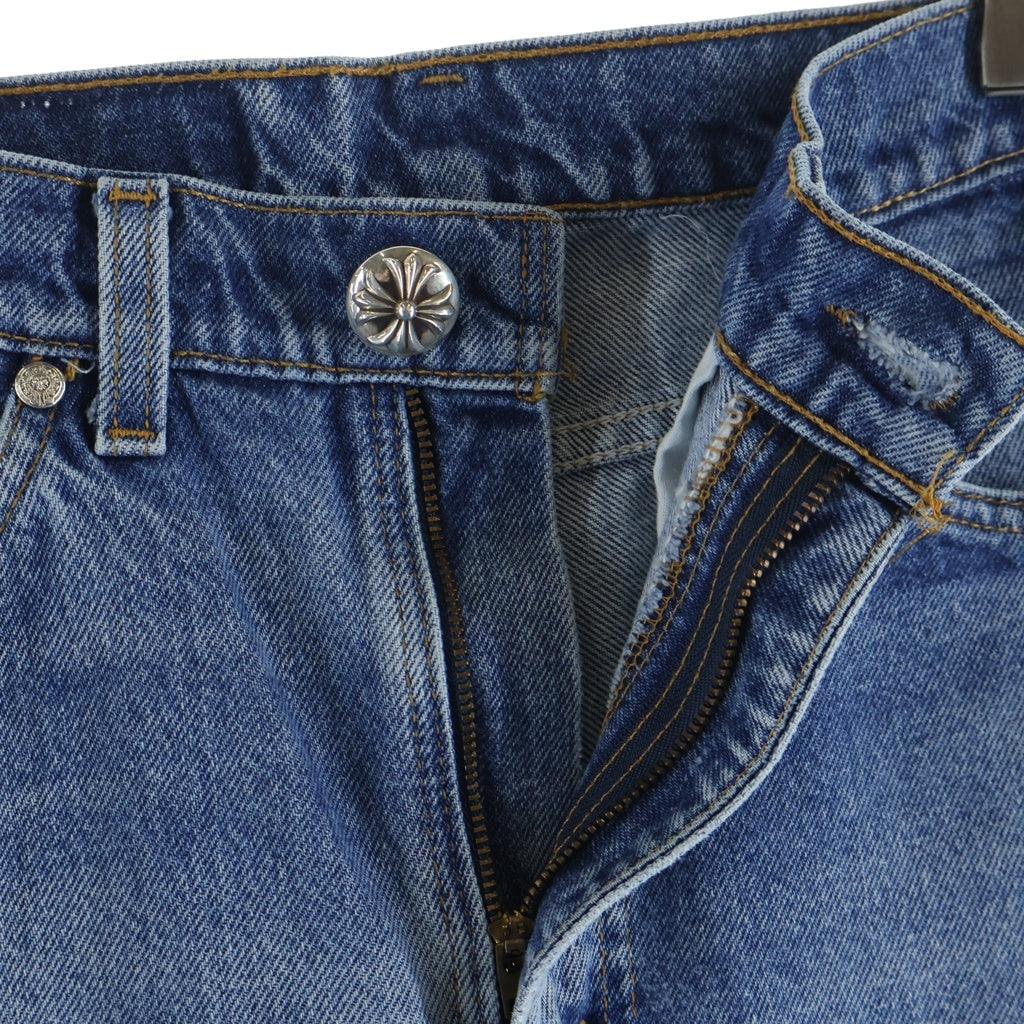 CHROME HEARTS(クロムハーツ) ×LEVI'S U VNTG JEAN BLU ORNG TAB ×リーバイス クロスパッチ付き ウォッシュド505デニムパンツ インディゴ