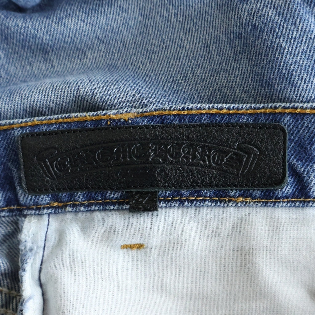 CHROME HEARTS(クロムハーツ) ×LEVI'S U VNTG JEAN BLU ORNG TAB ×リーバイス クロスパッチ付き ウォッシュド505デニムパンツ インディゴ