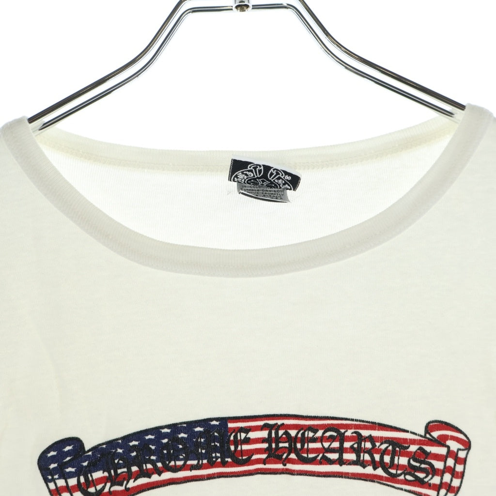 CHROME HEARTS(クロムハーツ) OLD AMERICAN FLAG TEE アメリカンフラグ 半袖Tシャツ カットソー ホワイト レディース