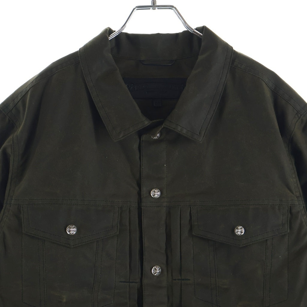 CHROME HEARTS(クロムハーツ) WHIPLASH クロスボールボタン オイル加工ジャケット カーキ