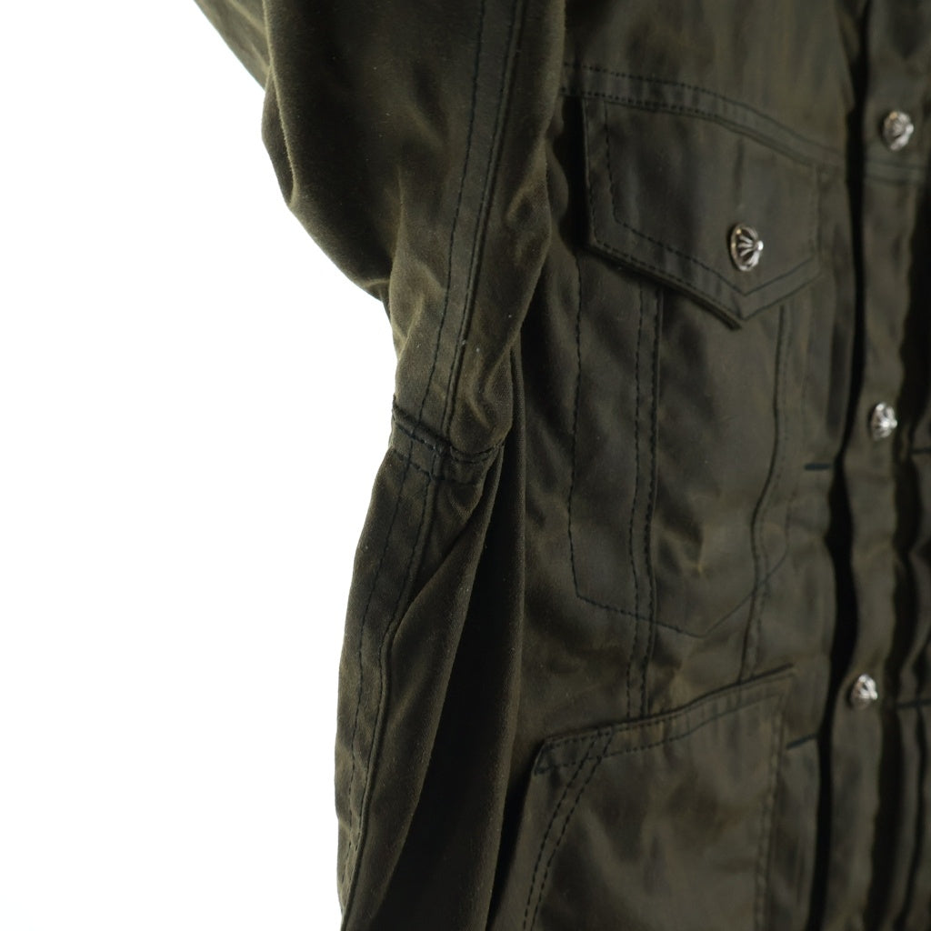 CHROME HEARTS(クロムハーツ) WHIPLASH クロスボールボタン オイル加工ジャケット カーキ
