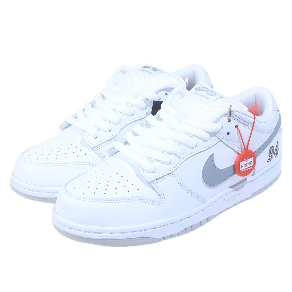 NIKE(ナイキ) 25AW ×SUPREME DUNK LOW OG QS REFLECTIVE GREY シュプリーム リフレクティブ ダンク ローカットスニーカー ホワイト/グレー US10/28cm HQ8487-100