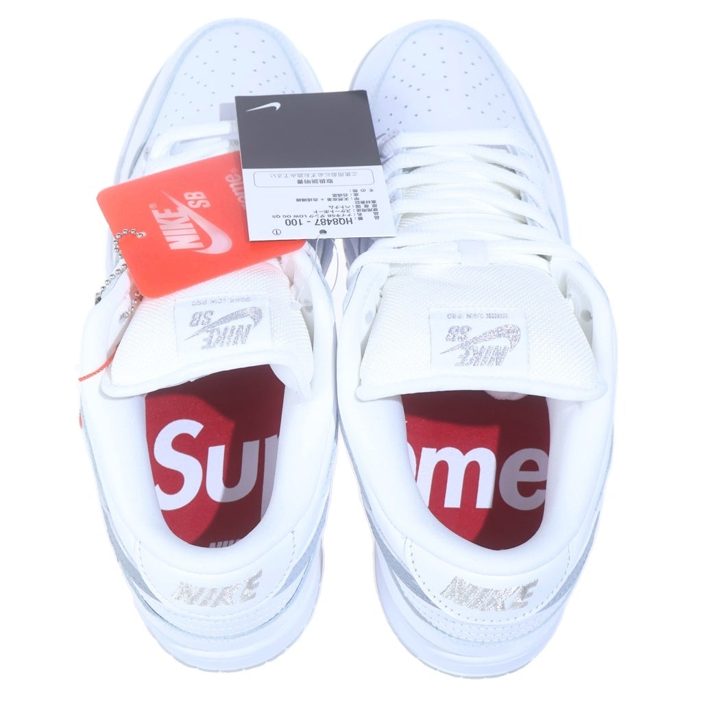 NIKE(ナイキ) 25AW ×SUPREME DUNK LOW OG QS REFLECTIVE GREY シュプリーム リフレクティブ ダンク ローカットスニーカー ホワイト/グレー US10/28cm HQ8487-100