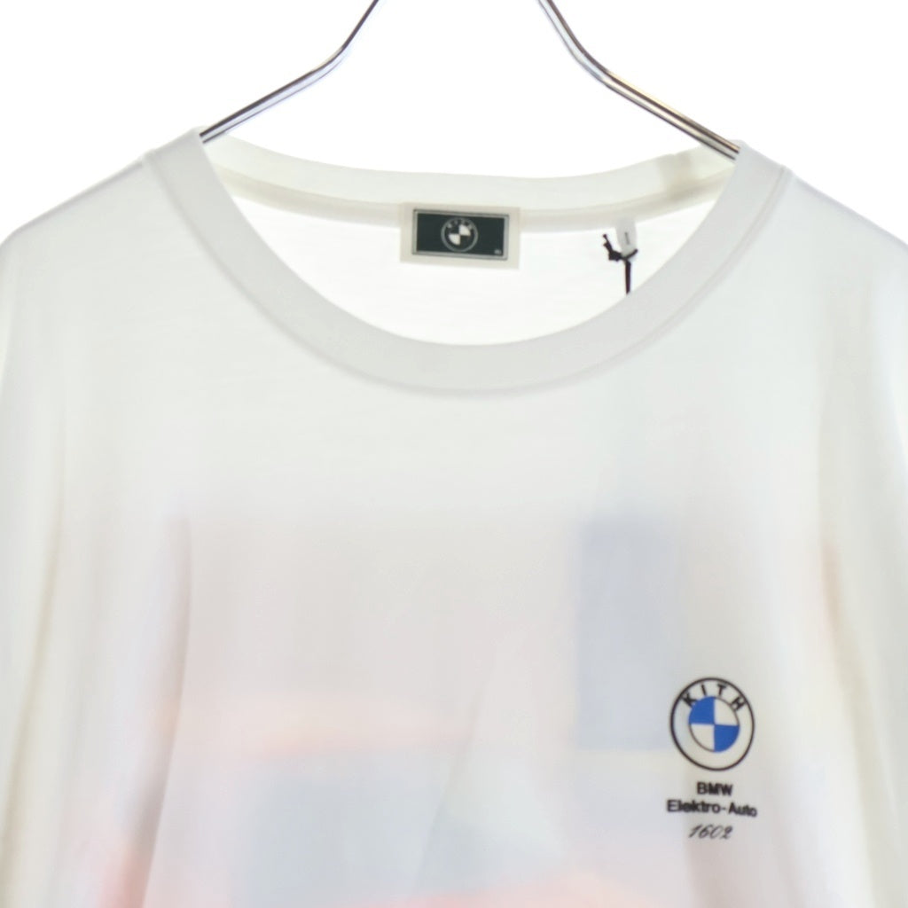 KITH(キス) ×BMW ロゴデザイン クルーネック カットソー 長袖Tシャツ ホワイト 22-070-060-0014-4-0