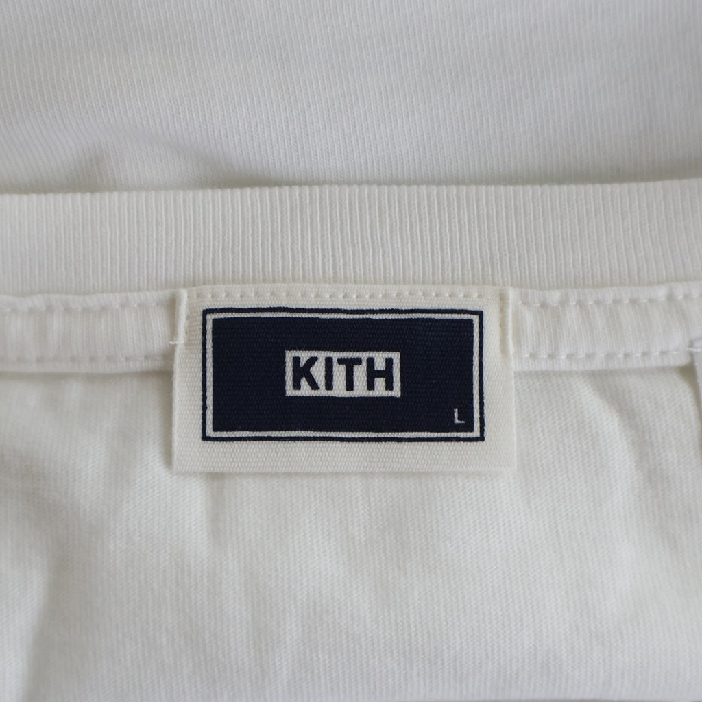 KITH(キス) 両面ロゴデザイン クルーネック カットソー 長袖Tシャツ ホワイト KHM030240-101