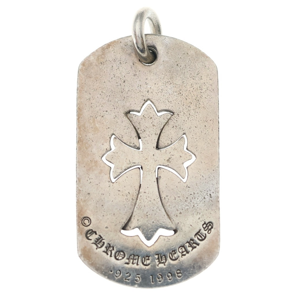 CHROME HEARTS(クロムハーツ) D TAG LRG TNY CRS カットアウトタイニーCHクロス ラージドッグタグ ネックレストップ シルバー BCA239