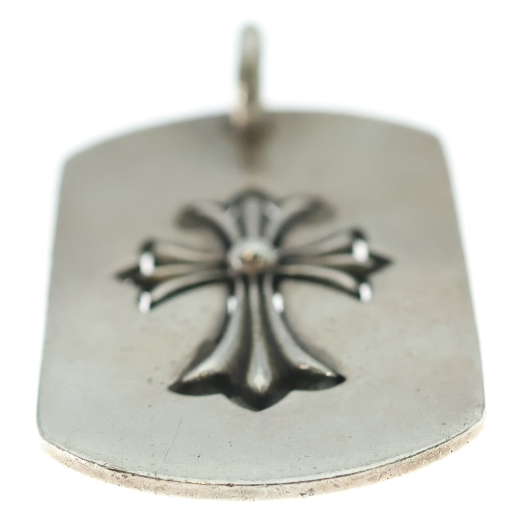 CHROME HEARTS(クロムハーツ) D TAG LRG TNY CRS カットアウトタイニーCHクロス ラージドッグタグ ネックレストップ シルバー BCA239