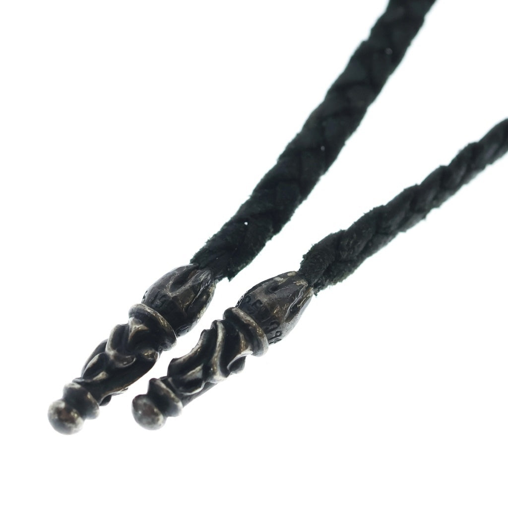CHROME HEARTS(クロムハーツ) LEATHER BRAID スクロールレザーブレード シルバーネックレス